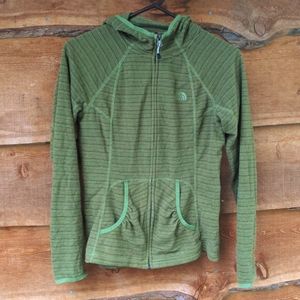 Green North Face fleece full zip jacket